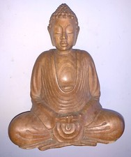 Wooden Buddha Carving - Hand Carved Thai Style Meditating Buddha 16cm