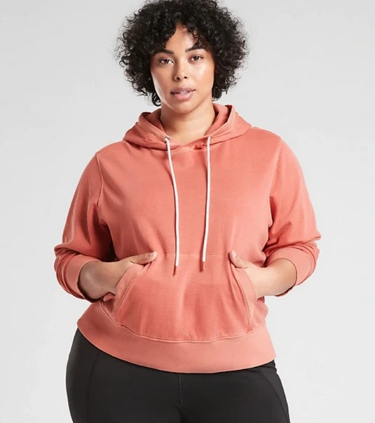 ATHLETA WOMEN'S RUSTY LONG SLEEVE SUNDOWN HOODIE SWEATSHIRT TOP PLUS Sz 1X