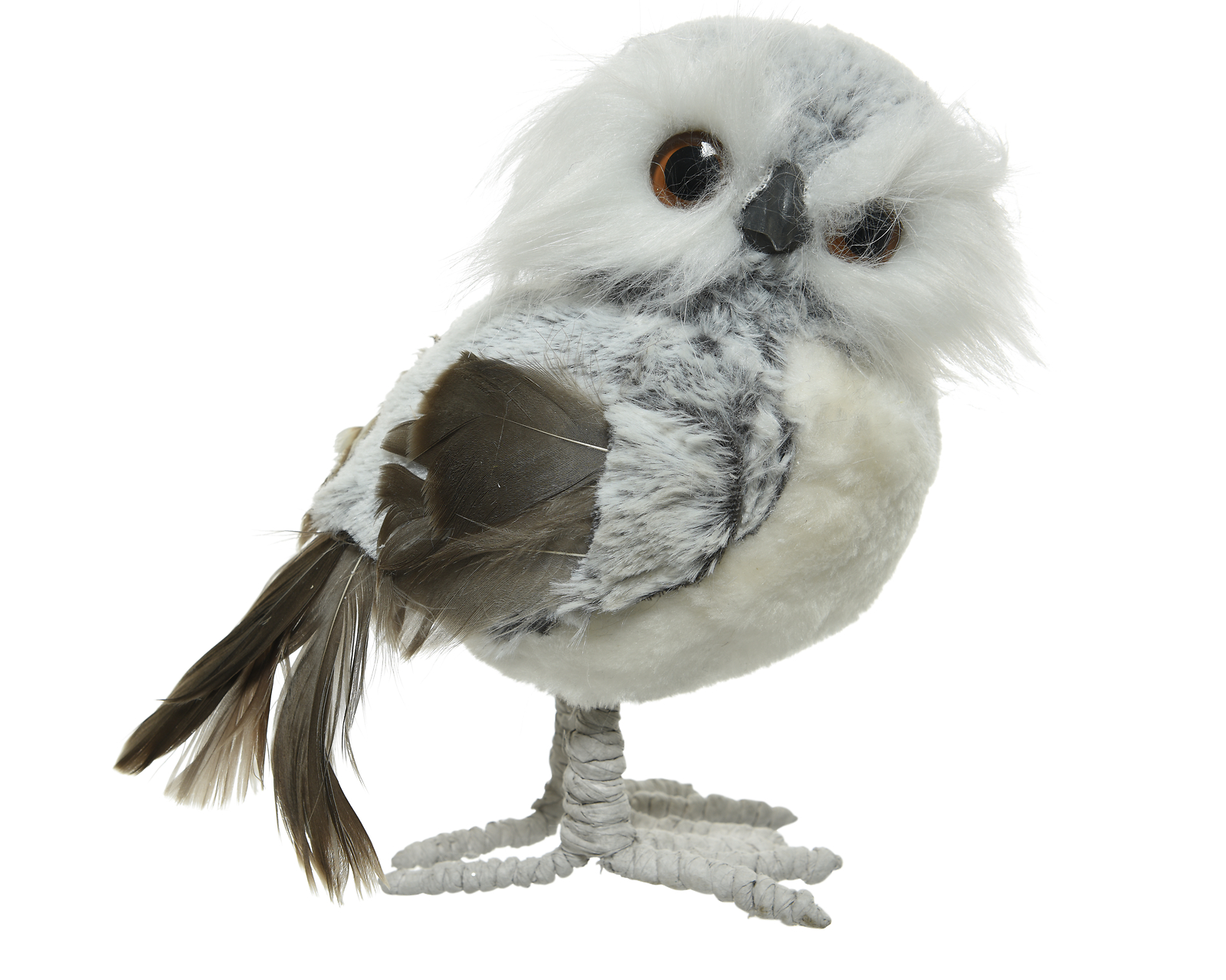 Plush Owl Christmas Decoration Beautiful Large 21cm Standing Owl Ornament Gift