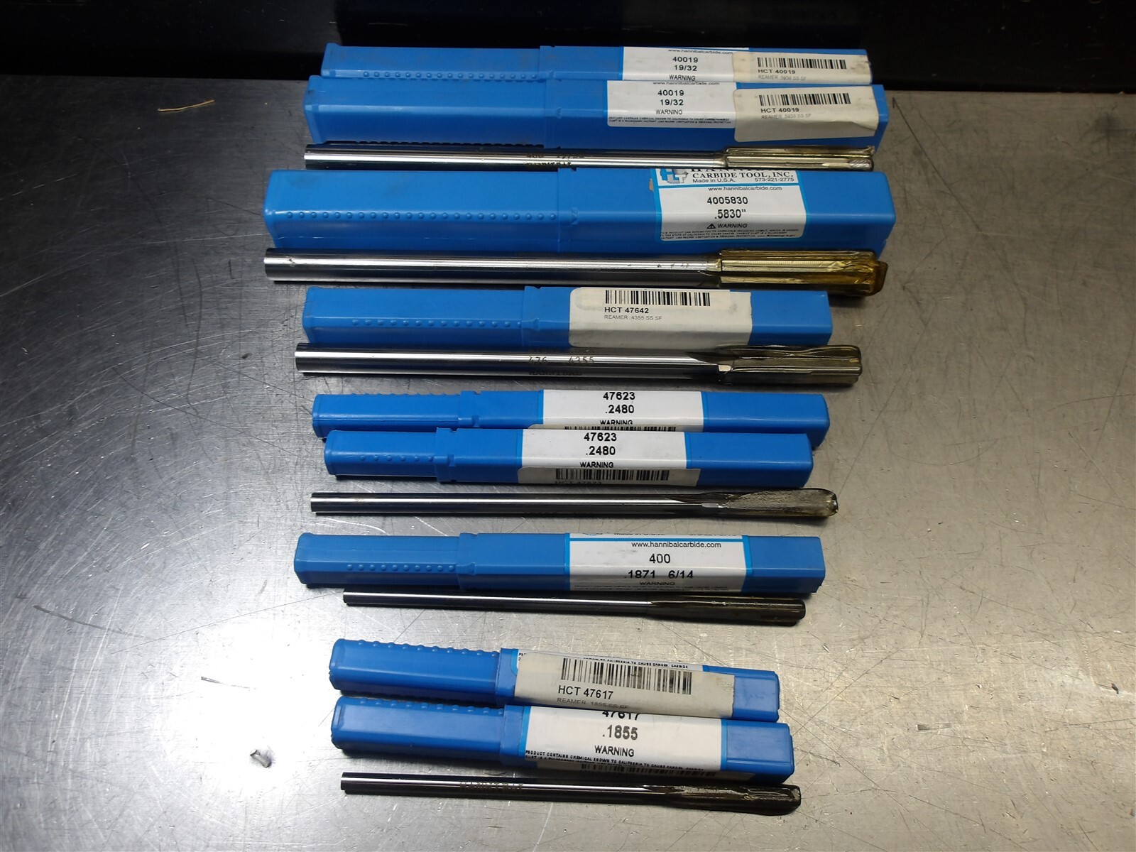 Lot of 9 NEW! Hannibal Carbide Tipped Reamers, Various Sizes eBay