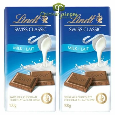 Lindt SWISS CLASSIC Milk Chocolate Bar Quality Bulk Large 100g/3.52oz (2/Case)