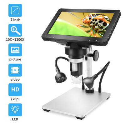 DM9 12MP 1200X Electron Microscope Magnifier Industrial Microscope W/ 7'' Screen