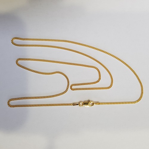 Solid 925 Sterling Silver Hard 9ct Gold Plated Diamond Cut Curb Chain Necklaces - Picture 5 of 11