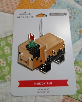 HALLMARK MINECRAFT MUDDY PIG  METAL CHRISTMAS ORNAMENT NEW 2021 FREE SHIPPING!