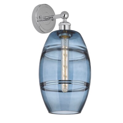 Innovations 616-1W Vaz 1Lt 8'' Sconce, Chrome/Blue - 616-1W-PC-G557-8BL