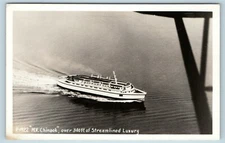 Postcard MV Chinook Steamer Ship RPPC Real Photo Seen From Airplane AD16