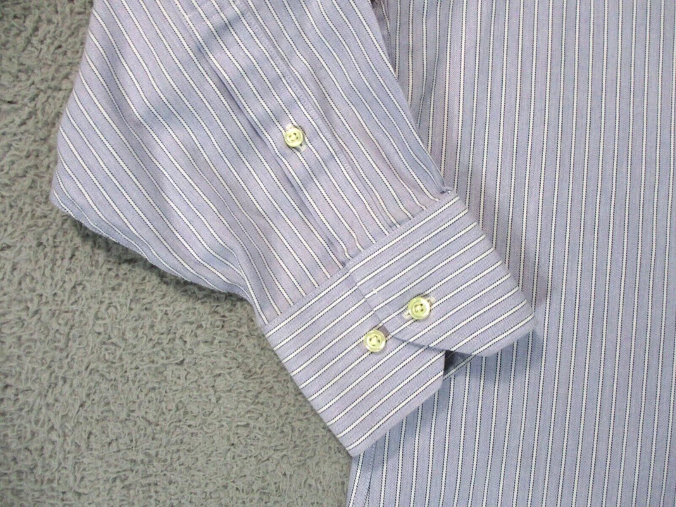 Brooks Brothers Shirt Mens 17 1/2 Slim Blue Cotton Button Down Casual Soft 346 - Image 4 of 4