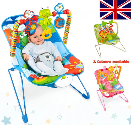 Baby Bouncer Rocker Swing Vibration Chair Soft Soothing Music Infant To Toddler - Picture 1 of 15