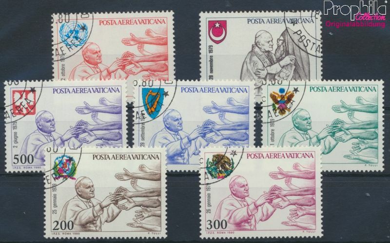 Prophila Vatikanstadt 764-770 Kompletter Satz – Postfrisch, Papstreisen 1980 (MNH)