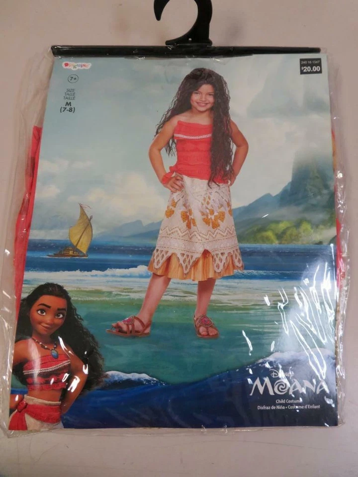 Moana Disney 儿童万圣节服装连衣裙 尺寸 M 7-8 — 第 2/3 张图片