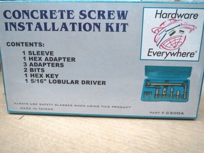 Screw Configuration Kit CONCRETE SCREW INSTALLATION KIT 9 PCS C500A (LL0537-1) | eBay