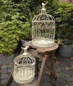 Détails Sur 2s Set Cage Décorative Cage à Oiseaux Cage De Plante Style Rustique Antique