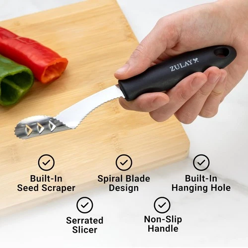 Zulay Kitchen Jalapeno Corer and Seed Remover - Thumbnail 4