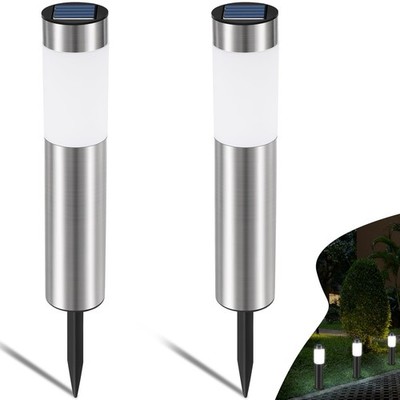Solarleuchten für Außen Garten Weiß Solarlampen Edelstahl Wasserdicht LED