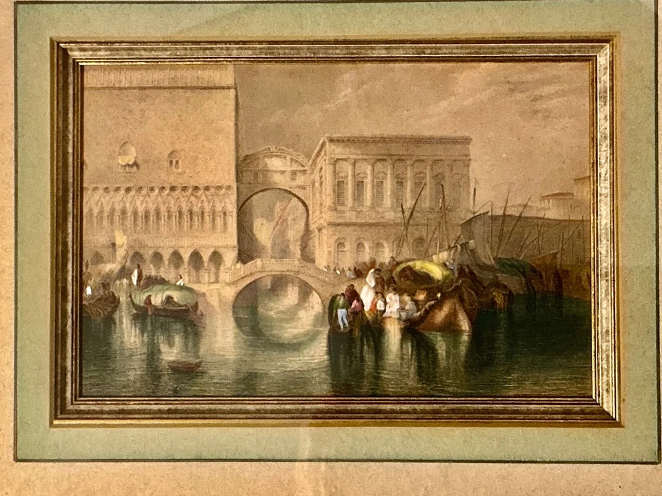 J.M.W. 后 19 世纪手工着色点刻 Turner意大利英格兰 — 第 3/4 张图片