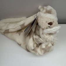 Mothercare Blue Bedtime Bear Rattle Comforter / Blankie / Soother / Hug Toy new