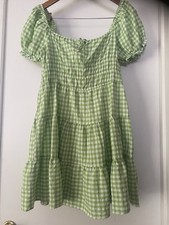 SHEIN CURVE . GREEN GINGHAM SUMMER DRESS...WOMENS SIZE 1XL