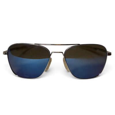 ROKA Falcon Ti Titanium Aviator Sunglasses - Silver Frame w/ Glacier Mirror Lens