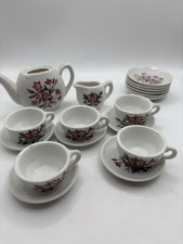 Vintage Miniature 18 Pc Tea Set Floral Japan Porcelain Children READ