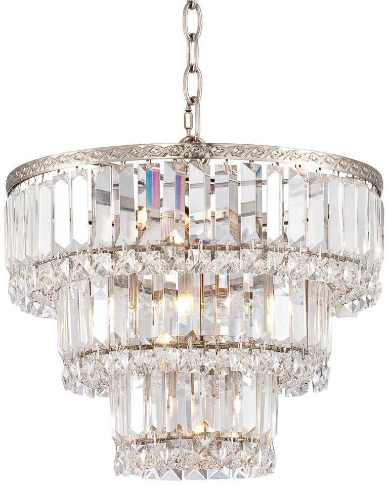 Lámpara de araña de níquel Magnificence 14 1/4" de ancho moderna de cristal 7 luces Foto 2 de 4