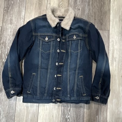 GapKids Sherpa Lined Denim Jacket Blue XXL kids with Sherpa Collar