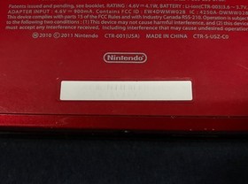 Nintendo 3DS Flare Red Console  w/ Charger & SD 2GB