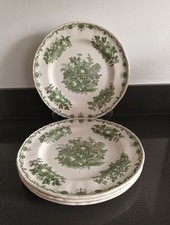 Mason's Green Fruit Basket Dinner Plates - Set Of 4 - Ironstone - Excellent Cond