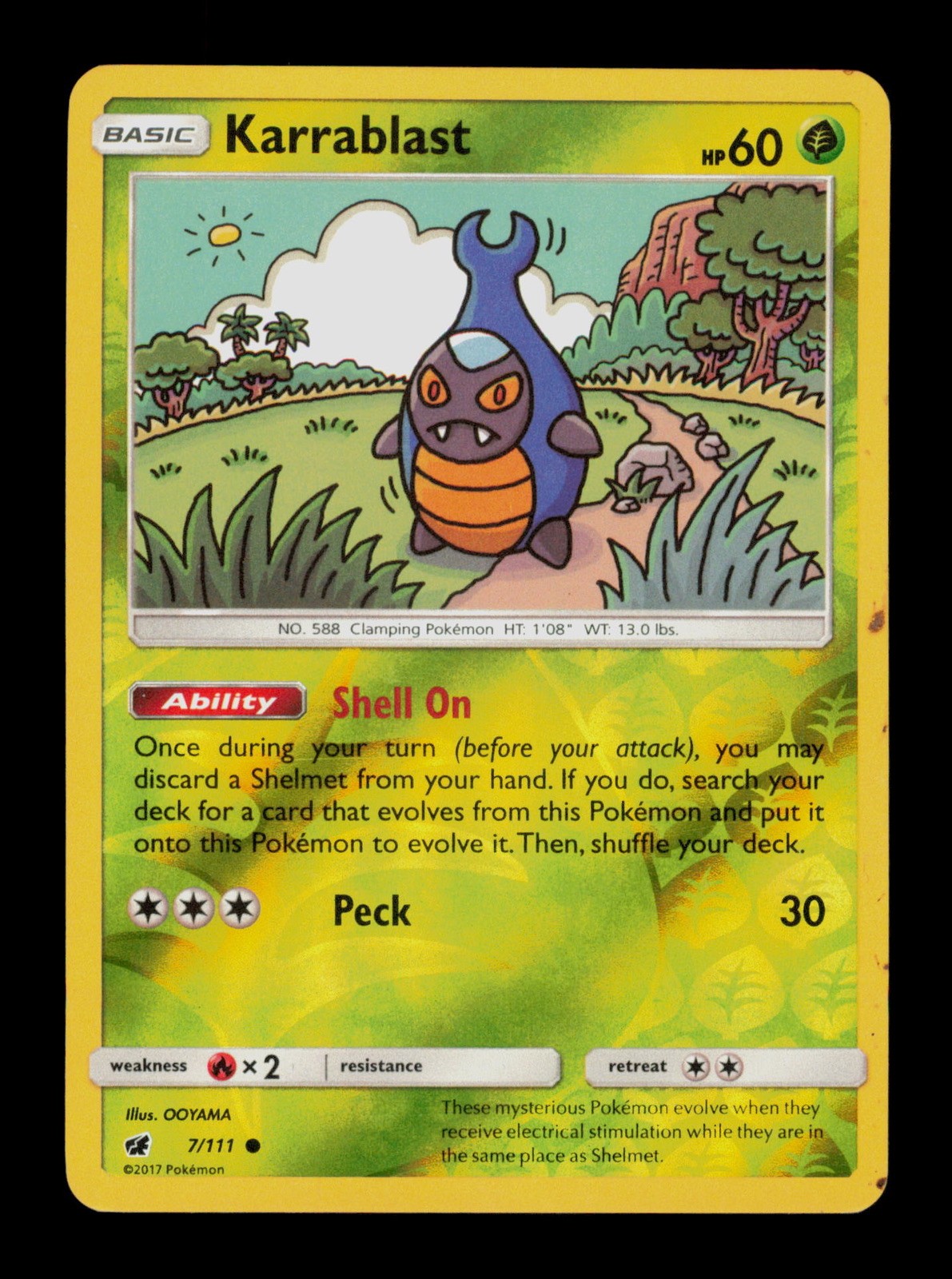 Karrablast 7/111 Pokemon Crimson Invasion Holo Trading Card TC