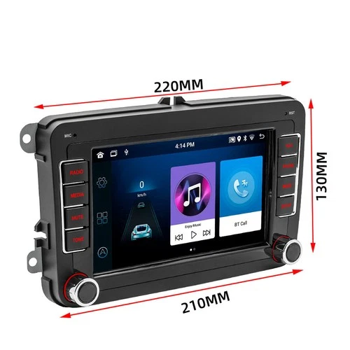 Per VW Golf 5 6 Plus Touran Caddy Jetta autoradio Android 14 Apple Carplay NAVI - Foto 18 di 22