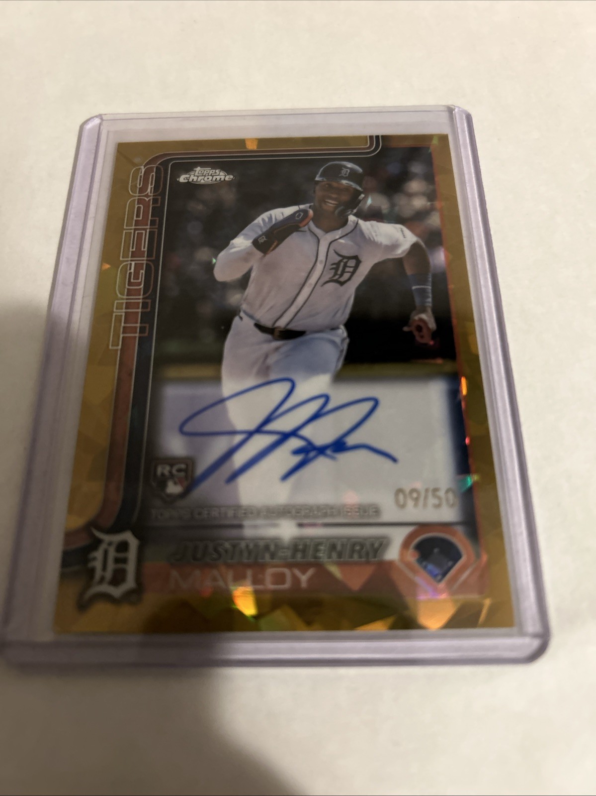 JUSTYN-HENRY MALLOY Gold Sapphire Refractor /50 Rookie Auto | 2025 Topps Chrome