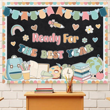 Back to School Bulletin Board Classroom Decoration, Ready for The Best Year Bull
