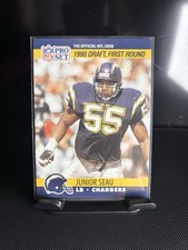 1990 Pro Set Junior Seau #673 San Diego Chargers Rookie Draft NFL Card