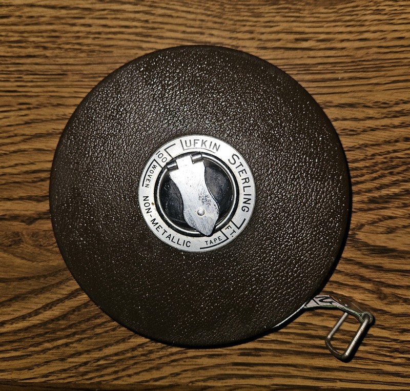 Lufkin Sterling Tape Measure 100ft Woven Non-Metallic Linen Leather Case USA