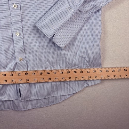 Charles Tyrwhitt Oberhemd Herren 17 34 klassische Passform bügelfrei geometrisch. Blau - Bild 9 von 10