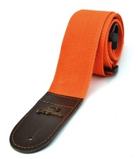 Magma Leathers 2" Soft-hand Polypropylene Guitar Strap with Leather Ends Orange
