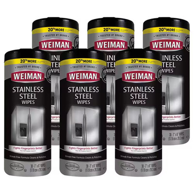 12 Oz. Stainless Steel Cleaner Wipes (6-Pack)