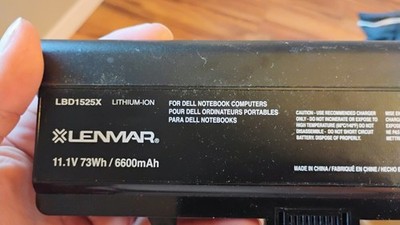 Lenmar 11.1v 73Wh/6600mAh lithium ion laptop battery for Dell Notebook Computers