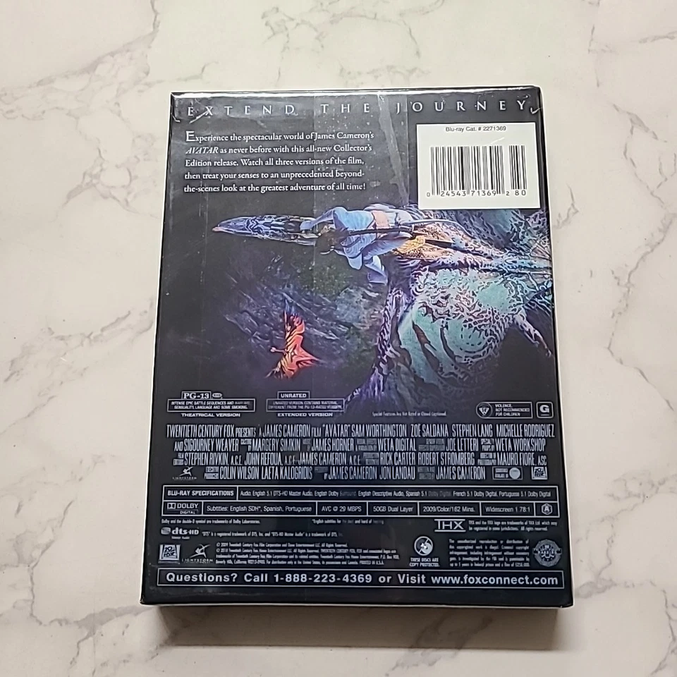Avatar BRAND NEW Extended Blu-ray Collector's Edition 2010 3-disc Blu-ray set - Image 3 of 4