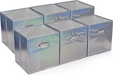 Foldable Cube Storage Bins - 6 Pack - These Decorative Fabric Storage Cubes are