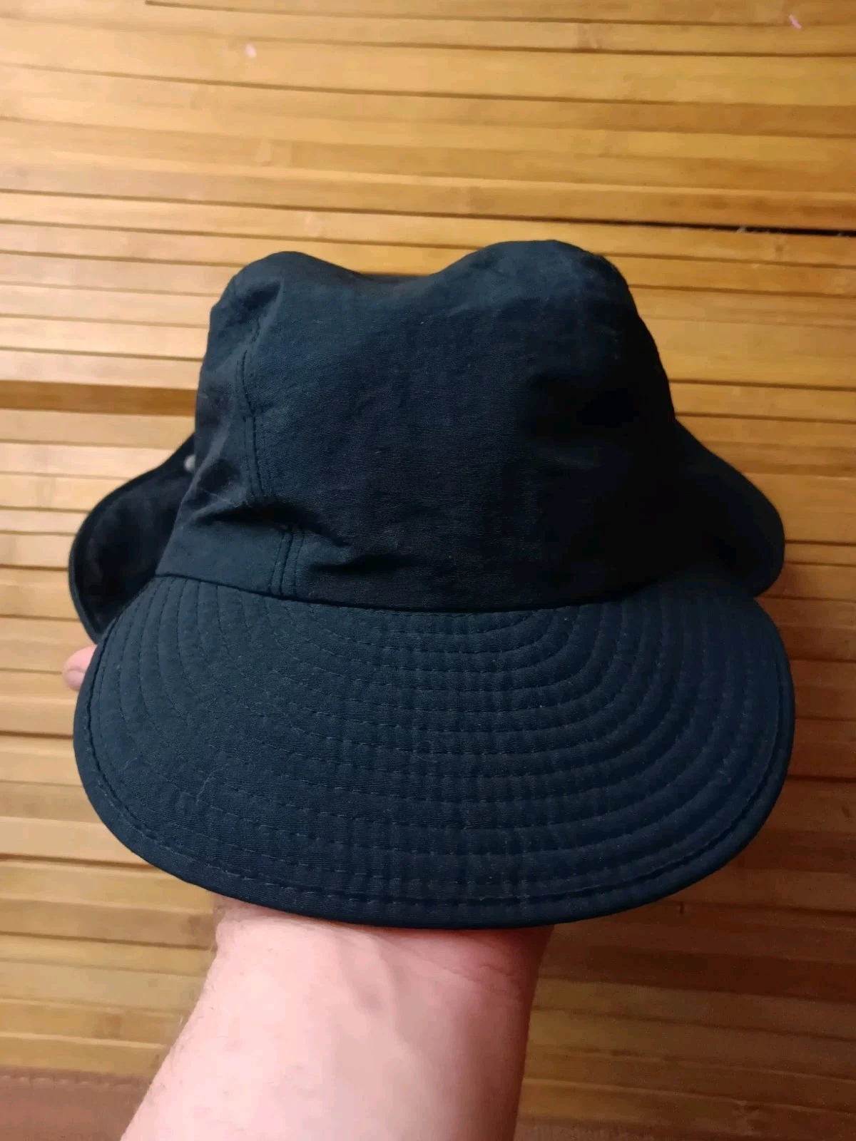 Wathne Reversible Fleece/Nylon Duck Bill Flap Winter Hat Patagonia Fit 7-7 1/8