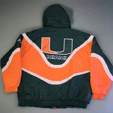 Vintage Apex One Varsity Miami Hurricanes Zip Up Windbreaker Jacket Size XL