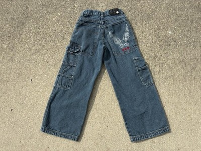 vintage OTB wide leg jeans - sz 12 Boys - skull skater y2k baggy grunge