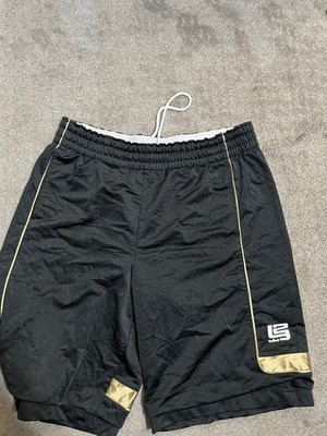 Vintage Nike Basketball Shorts Mens L Dazzle Shiny Black Silky Baggy Y2K Lebron
