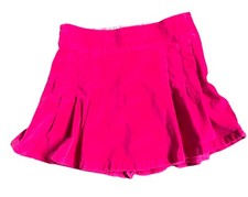 Gap Kids 7 Girls Skirt Skort Hot Pink Velour adjustable waist Stretch Pleated
