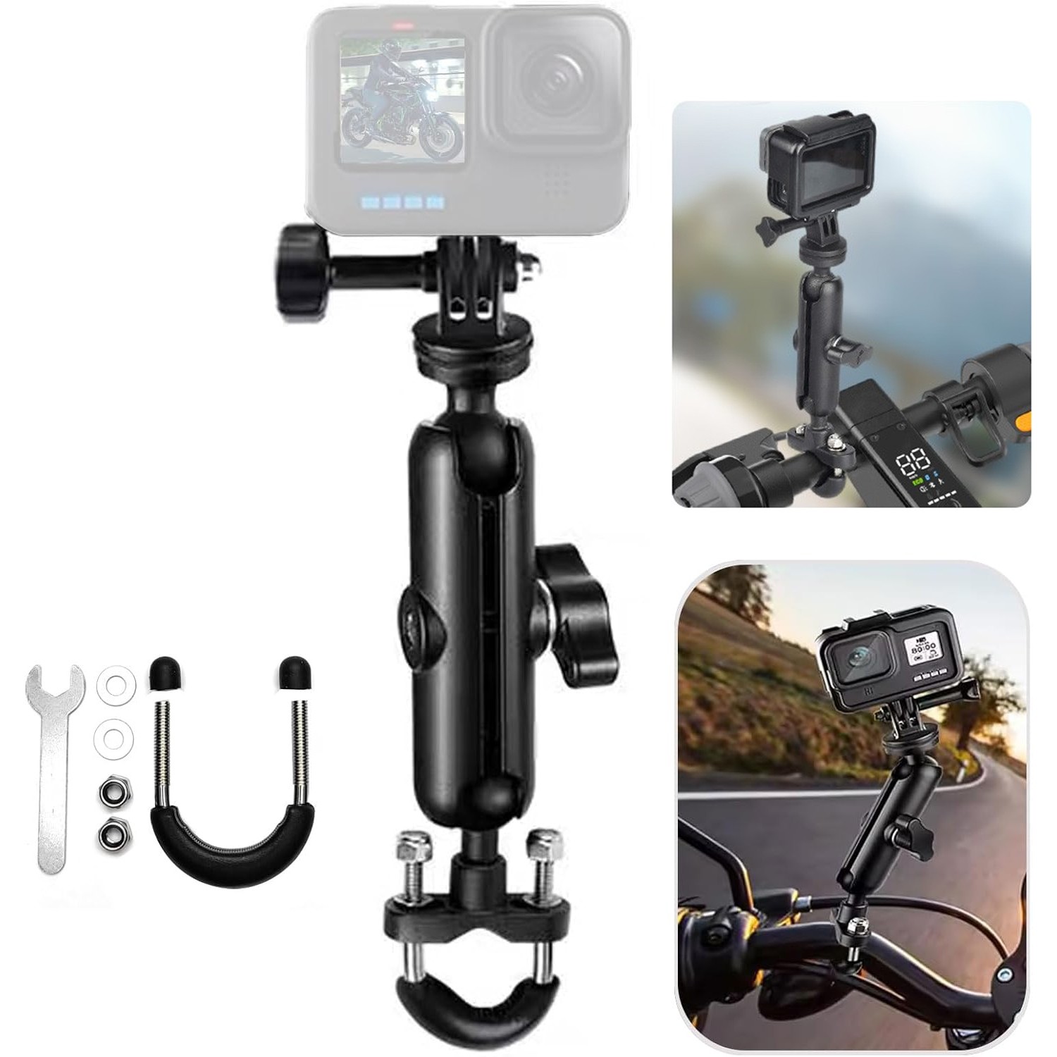 Motorcycle Bike Camera Mount Holder Handlebar Mount Bracket For GoPro  Insta360