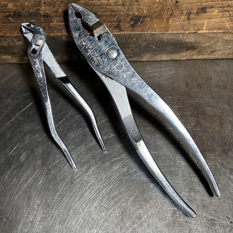 Vintage Craftsman Slip Joint & Groove Joint Pliers 2 Pc USA Mechanic Tool Lot