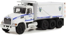 GREENLIGHT 45160B NYPD 2019 MACK GRANITE DUMP TRUCK 1/64 DIECAST CAR / TRUCK