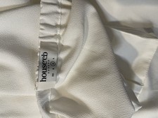 House of CB White Long Sleeve Button Front Jumpsuit S Pockets Drawstring