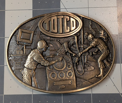 Vintage 1982 TOTCO Oilfield Belt Buckle Solid Brass ADM Limited Edition