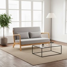 Divano 2 Posti Moderno in Velluto 122x71x76 cm Grigio DecHome